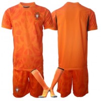 Stroje piłkarskie Portugalia Bramkarskie Koszulka Wyjazdowej dla dzieci MŚ 2026 Krótki Rękaw (+ szorty)